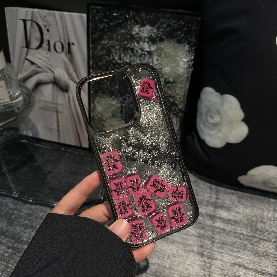高级感发财流沙壳适用苹果16系列手机壳链一体iPhone15新款气质防摔壳14pro女款带挂绳13PROMAX网红12手机套
