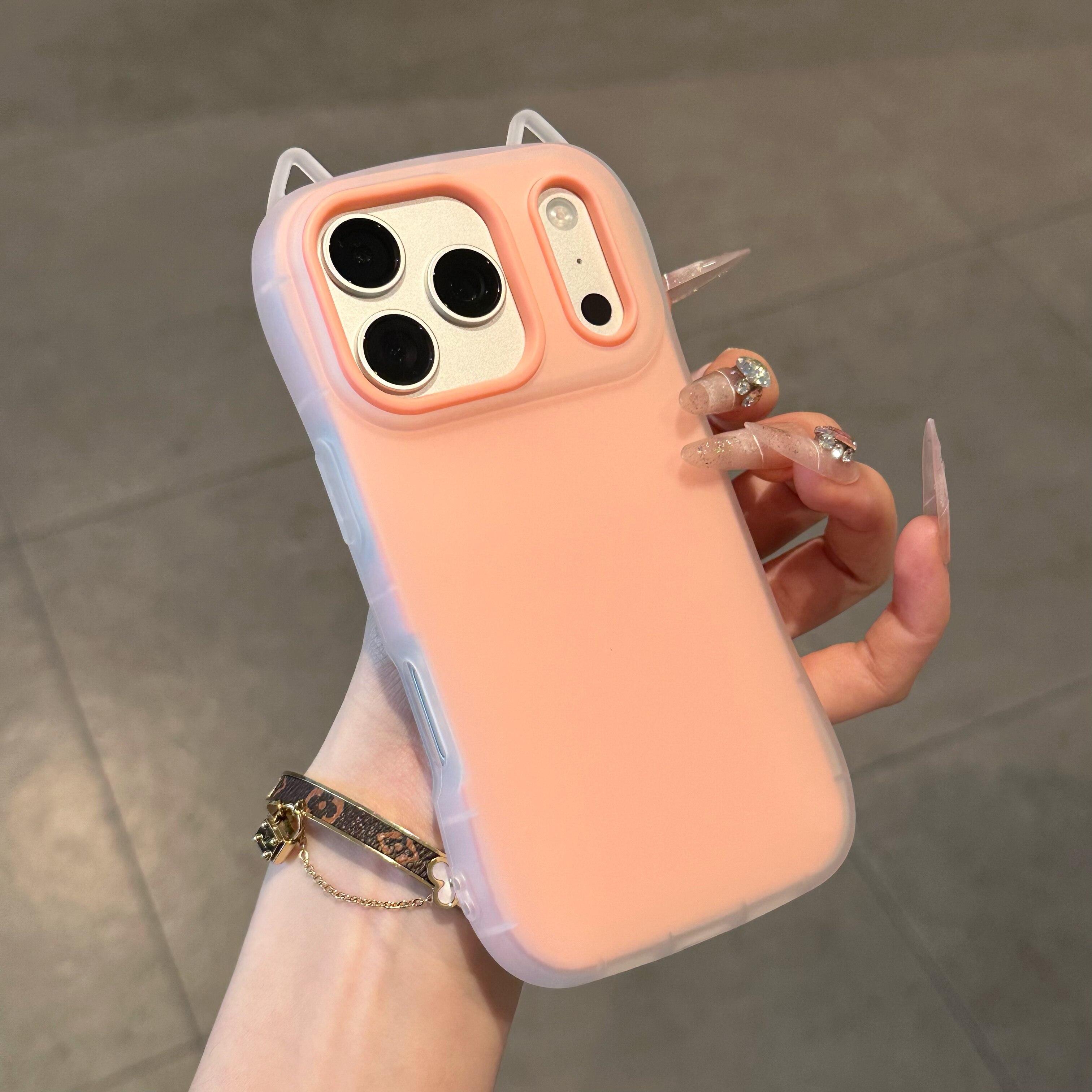 磨砂半透双层二合一猫耳朵果冻壳适用iPhone17/16pm新款防摔砂苹果15ProMax手机壳13男女款14Pro硅胶保护壳12