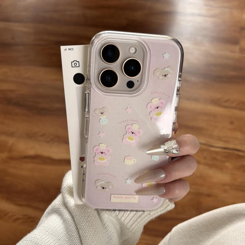 ins韩风卡通可爱彩粉色小考拉适用苹果15promax手机壳iPhone16新款13高级感12华为P70荣耀vivo小米14红米oppo