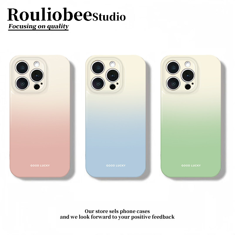 渐变晕染英文适用苹果18promax手机壳iPhone17/16/15菲林华为mate80简约p90硬壳vivos50pro全包OPPOA6小米17