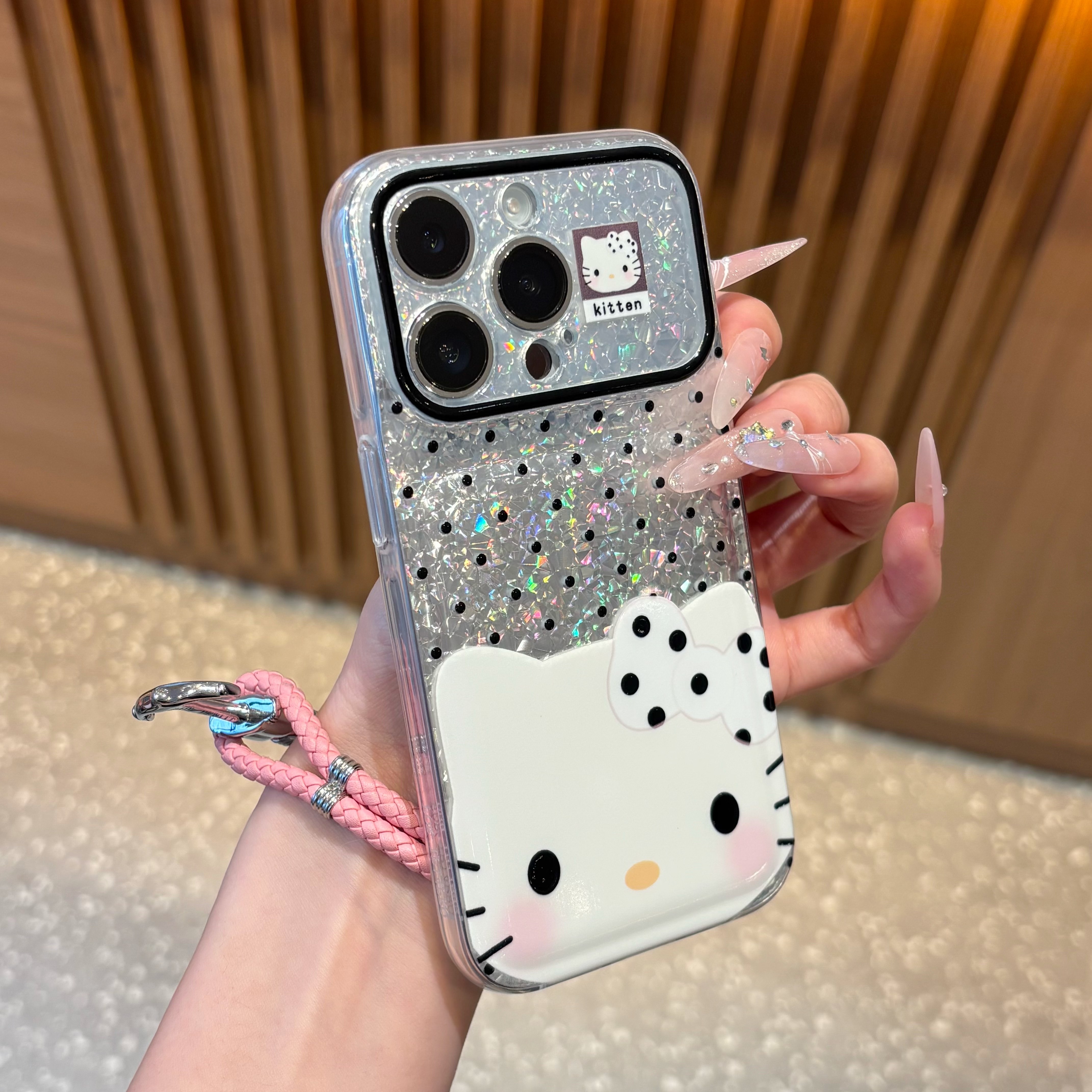 趣味可爱卡通银闪镭射猫咪适用于iphone17promax手机壳苹果16保护套新款15pro个性max手机套防摔高级感超好看