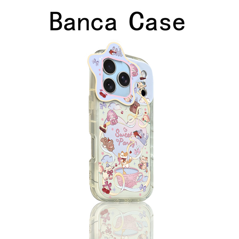 韩系卡通爱心小动物适用苹果17promax手机壳iPhone16/15新款13星星镜头12华为P70荣耀400vivo小米14红米oppo