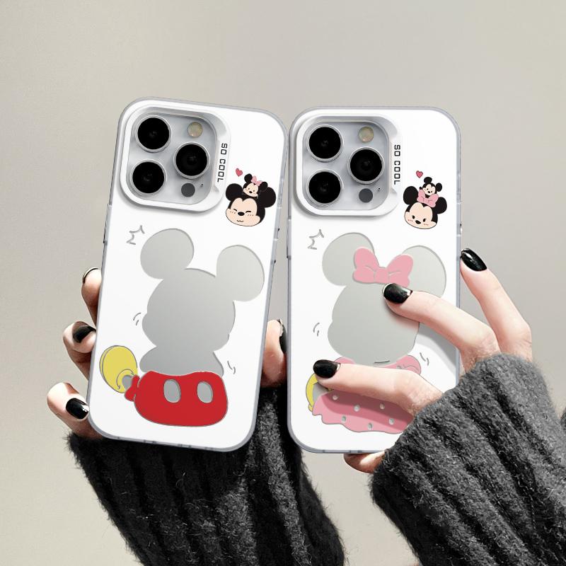 卡通可爱米奇米妮适用13苹果15promax手机壳iphone14新款15pro高级感oppo华为mate60pro防摔vivo防摔保护套