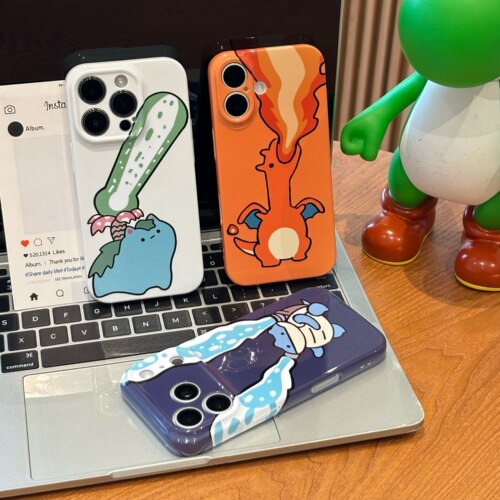 卡通可爱喷火龙适用苹果17promax手机壳iPhone16/15/14新款13菲林壳12华为pura90vivoS50小米17红米K80oppo