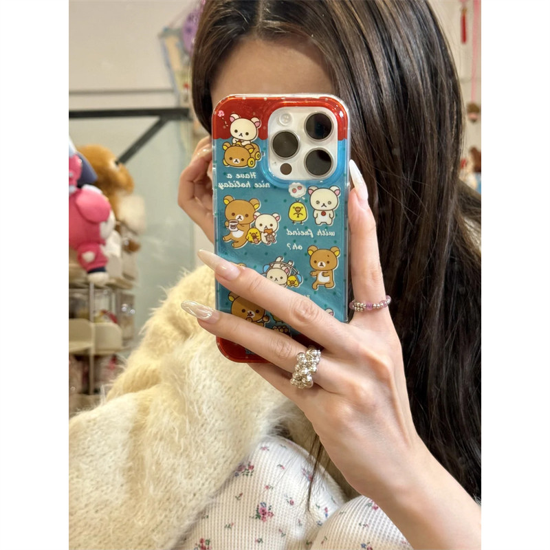 全机型红蓝波点面包轻松熊锡纸纹