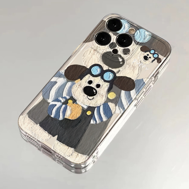 油画可爱掌门狗适用苹果16手机壳iPhone14/13/15promax新款12/11荣耀90华为p70女iqoo红米k80oppo小米vivos20