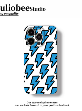 ins小众蓝色闪电适用苹果16promax手机壳iphone15新款小米14华为mate60pro创意Pura70菲林opporeno13vivos20