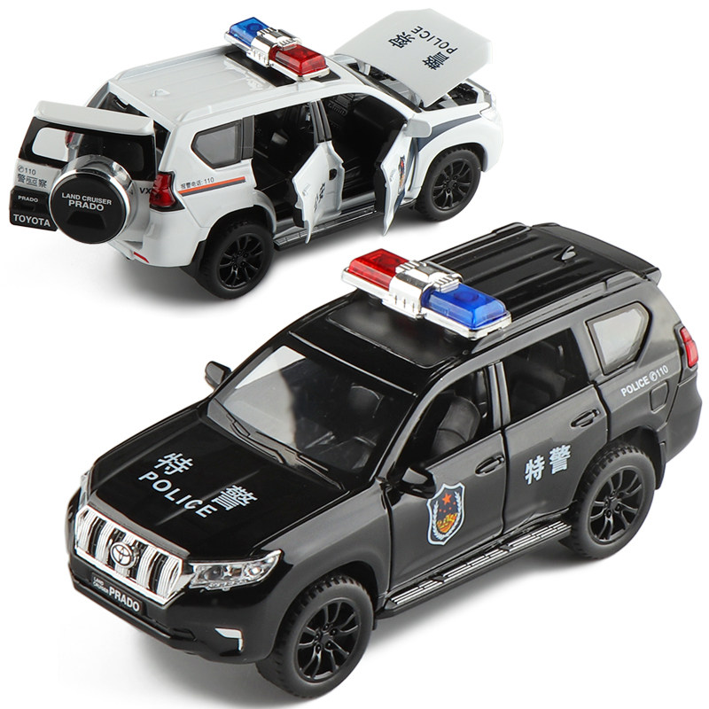 1/32仿真合金普拉多霸道警车警察公安特警越野汽车模型儿童玩具车