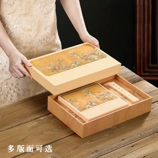 复古普洱茶饼包装盒空礼盒高档福鼎白茶寿眉白牡丹通用单饼盒空盒