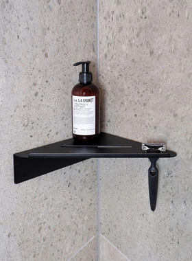 IOA北欧简约卫生间ins转角置物架淋浴房沐浴露壁挂卫浴三角收纳架