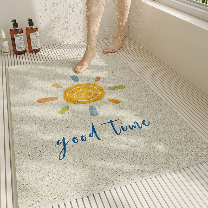 卫生间丝圈淋浴满铺可裁剪排水隔水脚垫浴室洗澡专用防滑防摔地垫