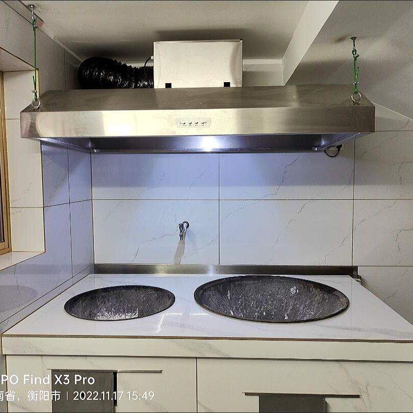 不锈钢商用排油烟机饭店家用柴火灶土灶农村强力油烟机厨房油烟罩