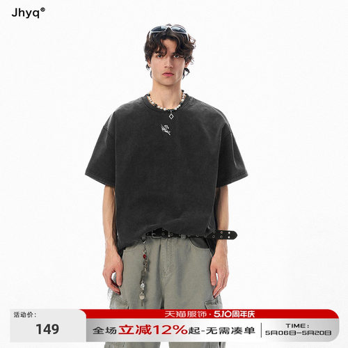 JHYQ飞马哥特J水洗做旧T恤男