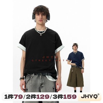 JHYQ基础百搭280G纯棉圆领T恤