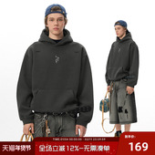 JHYQ净化眼球美式 哥特J字母logo连帽卫衣男宽松针织重磅400G帽衫