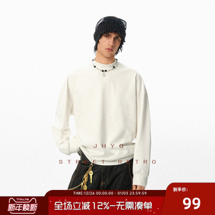 JHYQ净化眼球秋冬纯色半高领带发热德绒长袖 T恤男宽松抗菌打底衫