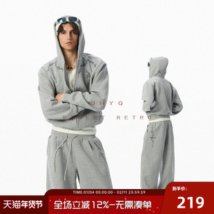 荆棘系列丨JHYQ短版型卫衣美式宽松慵懒加大帽沿连帽男女开衫外套