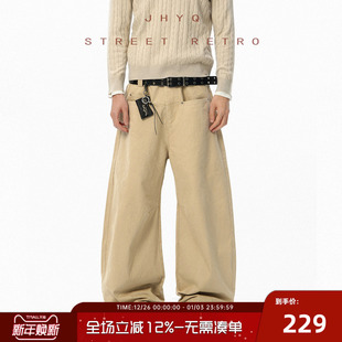 百搭长裤 男宽松直筒阔腿工装 复古弯刀休闲裤 JHYQ净化眼球美式