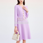 宴会气质香风假两件钉珠连衣裙25秋冬新款 拉珂同款 女裙 RF06384W0