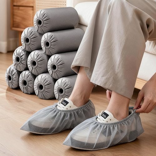 一次性鞋套加厚无纺布脚套室内家用防滑耐磨防尘学生成人机房鞋套