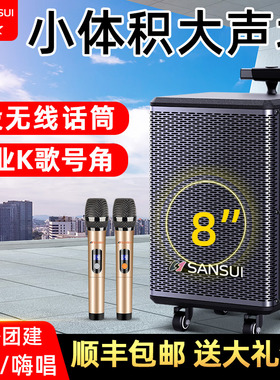 山水TE06户外拉杆蓝牙便携式移动店铺K歌音响唱歌跳舞广场舞音箱