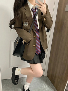 jk西装外套新款女原创正版学院风jk制服套装秋冬设计感长袖甜美