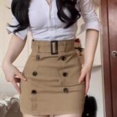 套装 纯欲高腰半身裙收腰衬衫 2024新款 辣妹紧身性感包臀短裙女夏季