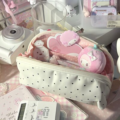 爆款少女心白色波点贝壳