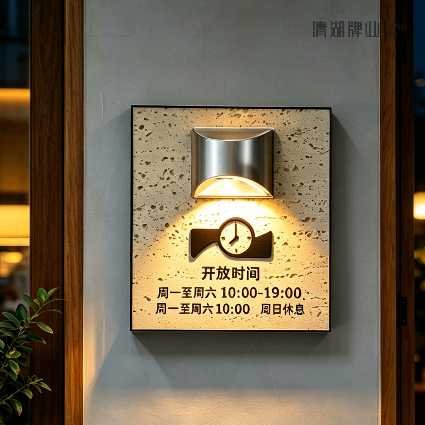 户外别墅庭院太阳能带灯门牌定制图片