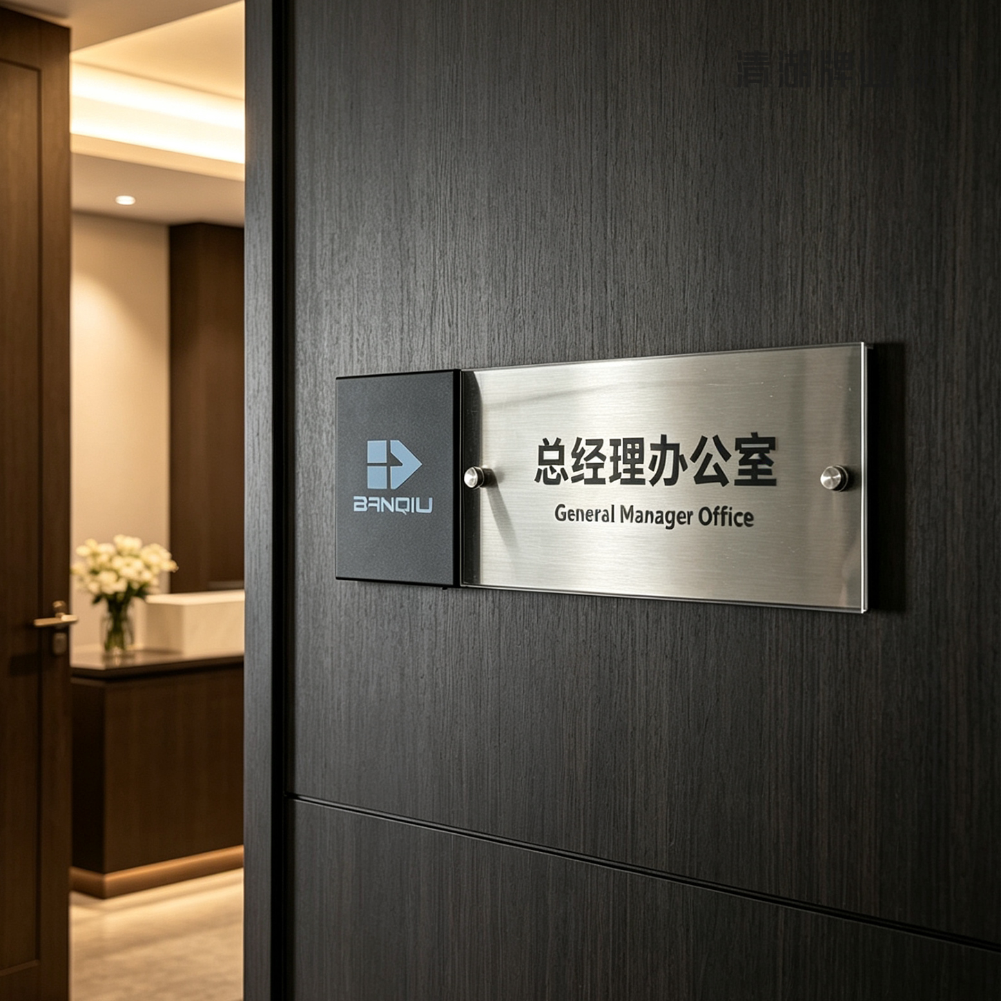 高档胡桃木办公室门牌定制