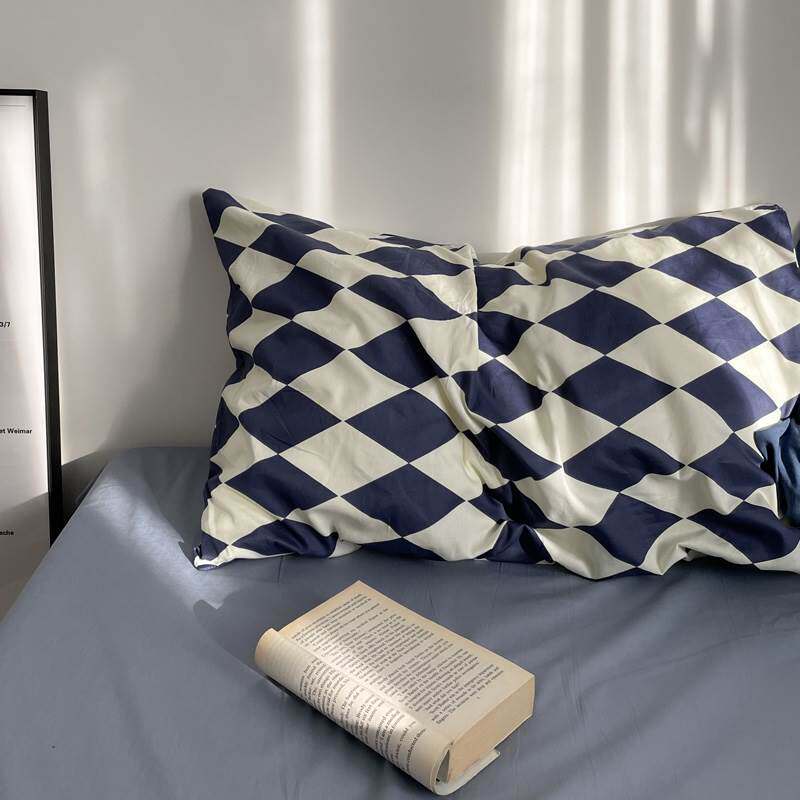 学生宿舍专用枕头套装格子男简约一个枕芯隔离罩单独保护套内胆套