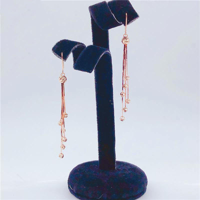 菲梵伊紫金585俄罗斯蛇骨流苏耳环新款潮简约韩版镀18K玫瑰金耳饰