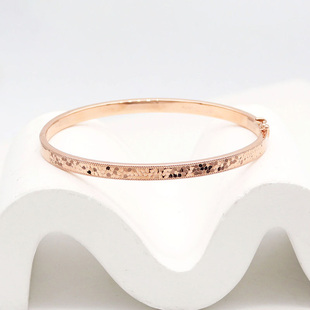 俄罗斯585紫金手镯女款时尚镀14K玫瑰金满天星手镯轻奢小众高级感