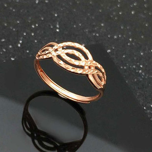 俄罗斯585紫金戒指女款轻奢精致小众礼物时尚简约设计感个性百搭