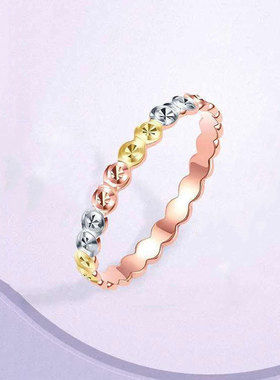 俄罗斯585紫金戒指女款轻奢设计感精致时尚简约礼物气质个性奢华