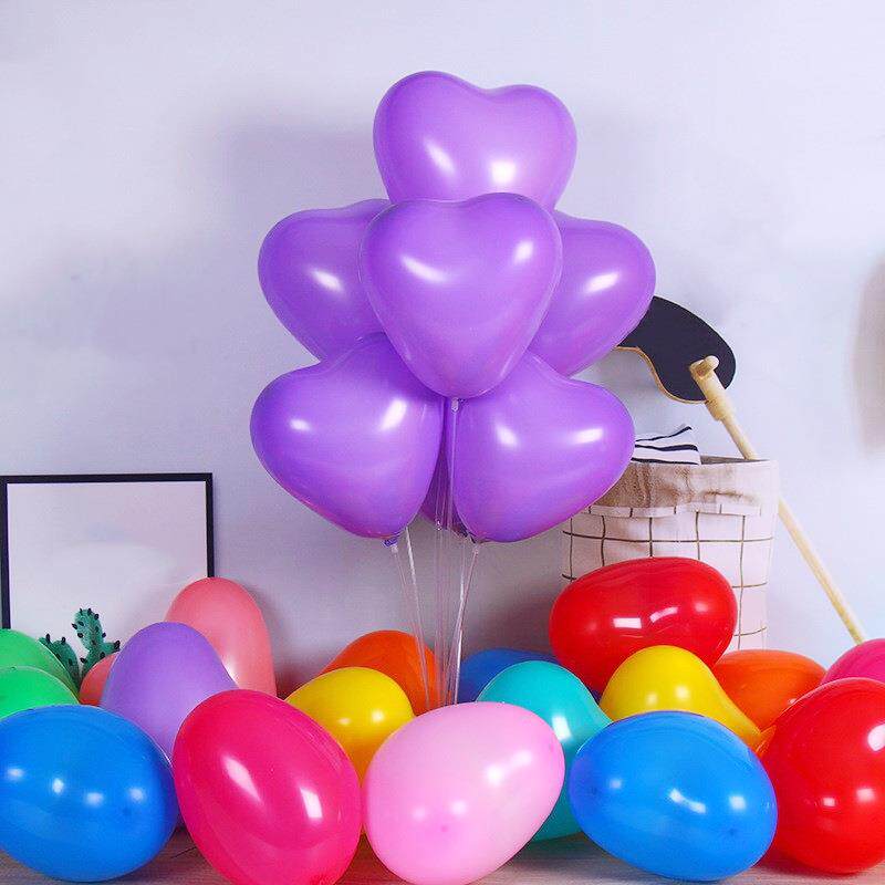 1饰.5克爱光心气球生日置装宝露10寸亚婚庆布心形桃心派对派对气