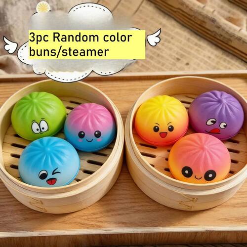 Hot Mini Dumpling Squishy 3pc/steamer Mysteries Dumplings St