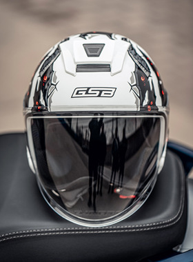 gsb头盔冬季保暖半盔男摩托车四分之三头盔女复古4分之3盔gsb268