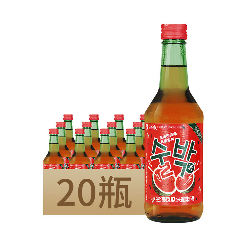 韩国原装进口宝海西瓜味配制酒360ml*20瓶整箱低度果味利口酒