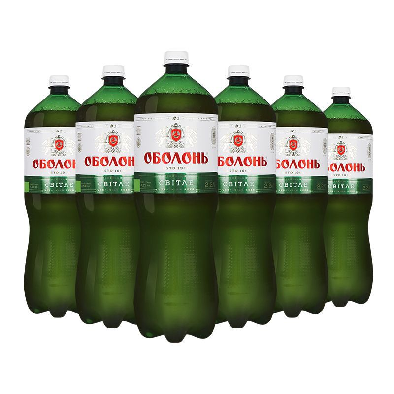 乌克兰原装进口OBOLON/奥伯龙清爽型全麦啤酒2.2L*6瓶大桶装啤酒