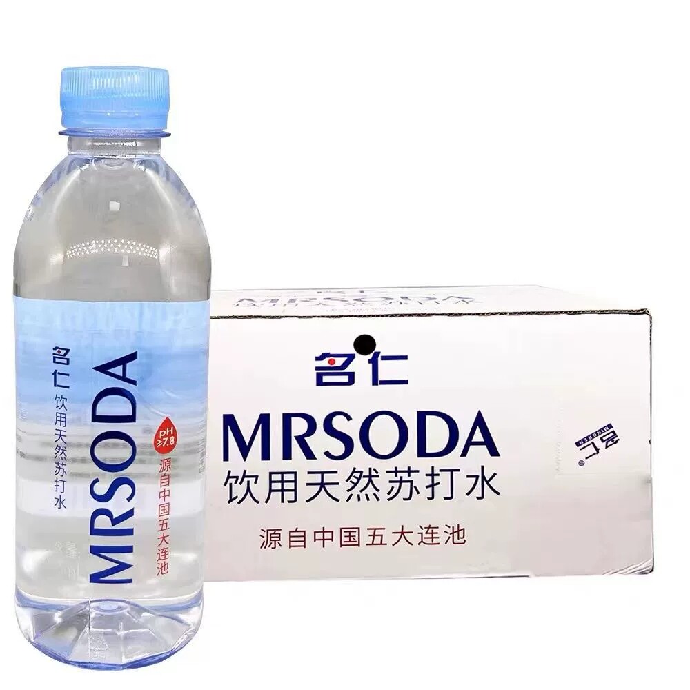 名仁饮用天然弱碱性苏打水整箱饮用水源自五大连池400ML*24瓶