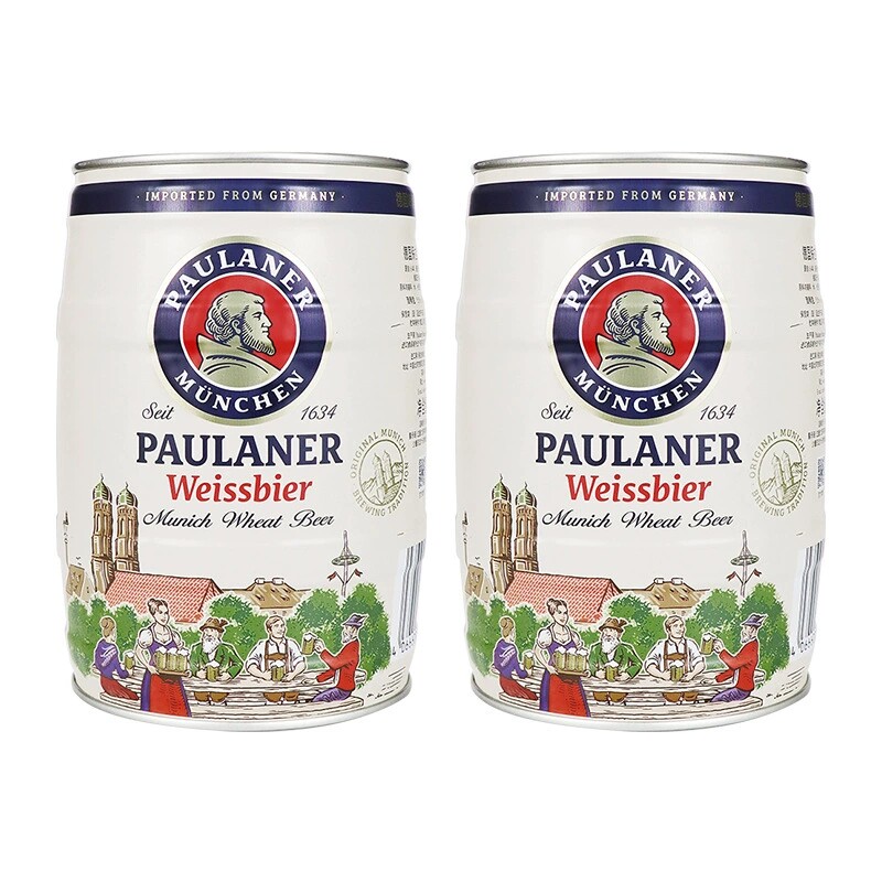 德国原装进口Paulaner保拉纳/柏龙小麦白啤酒5L*大桶装