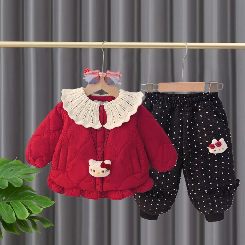 女童冬季棉服套装2025新款