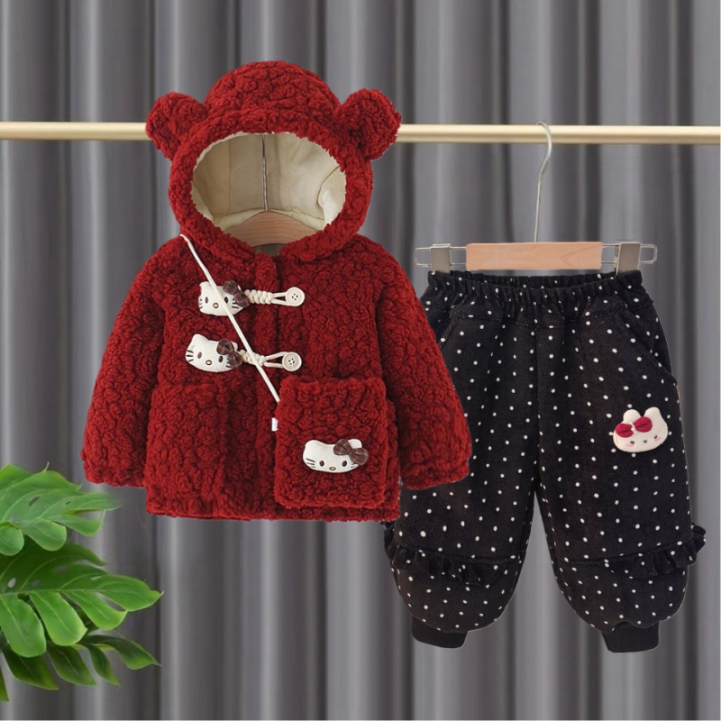 女童加绒套装冬季加厚外出儿童装