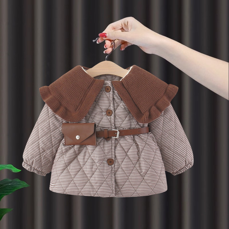 女童冬季加绒加厚棉服
