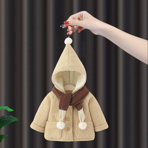 女童加绒加厚棉服秋冬款2025新款