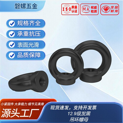 吊环螺母（热处理，正标，锻打）DIN582 12.9级 发黑