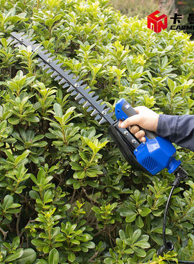 卡曼尼KD20-33电动绿篱机充电式小型双刃弯刃弧形球树篱笆修剪机