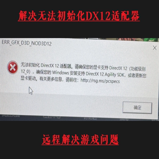 无法初始化Directx12适配器,无法初始化DX12适配器游戏问题解决