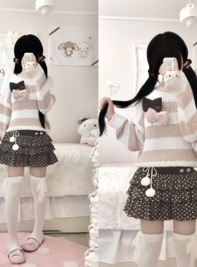 甜美学院风波点印花蓬蓬蛋糕裙夏